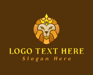 Animal - Golden Lion Crown logo design