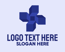 3d - 3D Blue Cross logo design
