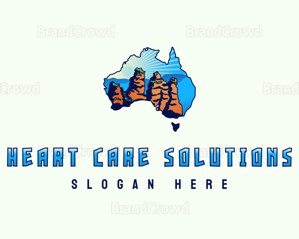 Australia Forest Mountains Logo