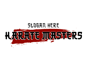 Karate - Grunge Asian Wordmark logo design