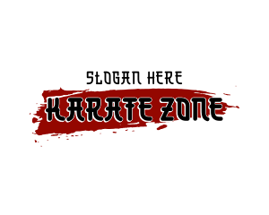 Karate - Grunge Asian Wordmark logo design