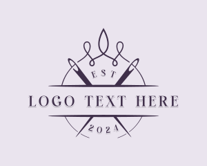 Dressmaking - Seamstress Needle Quilting logo design