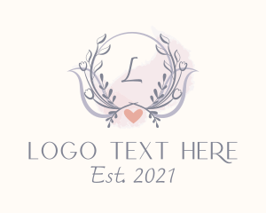 Essential Oil - Flower Heart Decor logo design