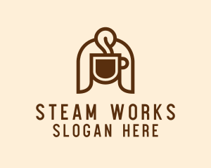 Steam - Coffee Barista Lady logo design