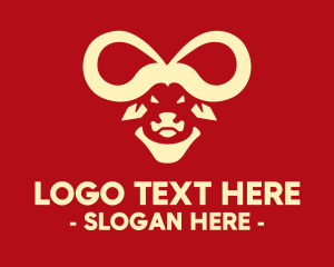Vegan Meat - Infinity Buffalo Bull Horns logo design