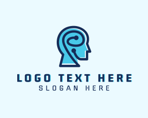 Tech - Artificial Intelligence Brain logo design