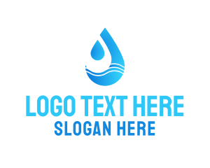 Water Supply - Water Wave Droplet logo design