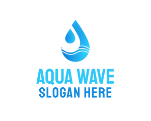 Water Wave Droplet logo design