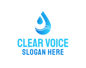 Water Wave Droplet logo design