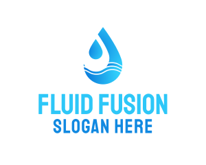 Water Wave Droplet logo design