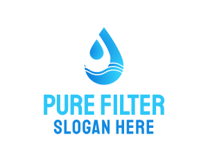 Filter - Water Wave Droplet logo design