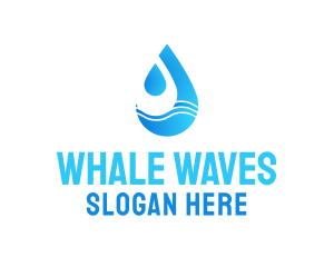 Water Wave Droplet logo design