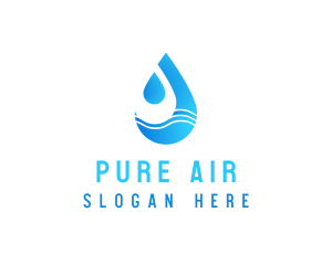 Water Wave Droplet logo design