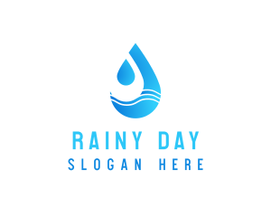 Water Wave Droplet logo design