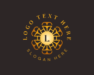 Lodging - Elegant Geometric Flower logo design