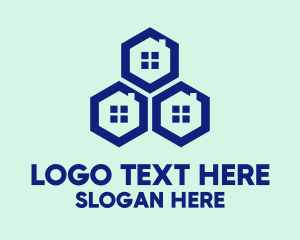 Glass Window - Blue Hexagon Windows logo design