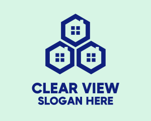 Blue Hexagon Windows logo design