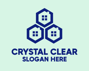 Window Cleaning - Blue Hexagon Windows logo design