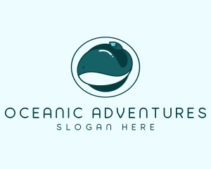 Whale Watching - Baby Whale Brush logo design