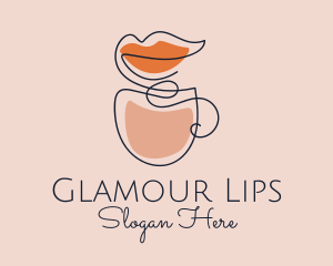 Minimalist Coffee Lips logo design