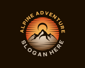 Alpine Mountain Sun logo design