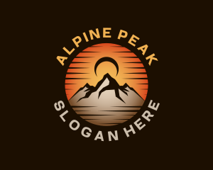 Alpine - Alpine Mountain Sun logo design