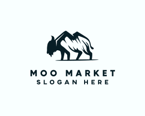 Bovine - Wild Mountain Buffalo logo design