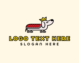 Dachshund - Pet Dog Crown logo design