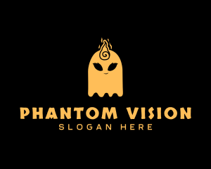 Phantom - Haunted Ghost Flame logo design