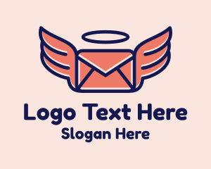 Message Carrier - Flying Angel Mail logo design
