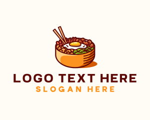 Bibimbap - Korean Bibimbap Bowl logo design