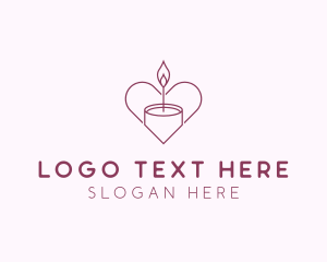 Heart Candle Wellness logo design