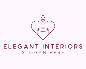 Heart Candle Wellness logo design