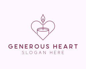 Heart Candle Wellness logo design