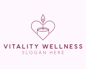 Heart Candle Wellness logo design