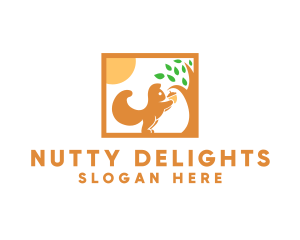 Nut - Squirrel Acorn Tree logo design