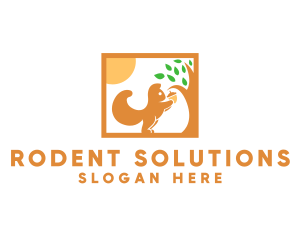 Rodent - Squirrel Acorn Tree logo design