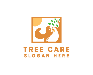 Squirrel Acorn Tree logo design