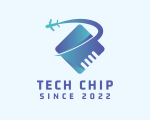 Microchip - Airplane Travel Tourism logo design