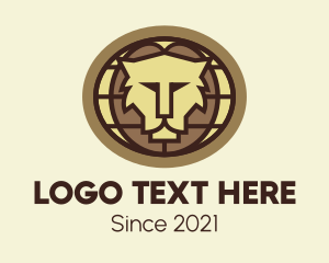 Leader - Lion Head Globe logo design