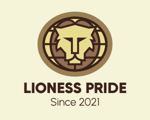 Lion Head Globe logo design