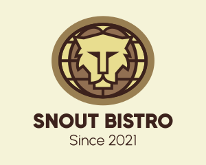 Snout - Lion Head Globe logo design