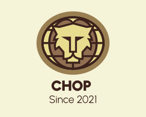 Cat - Lion Head Globe logo design
