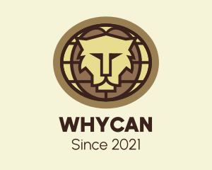 Wildlife Sanctuary - Lion Head Globe logo design
