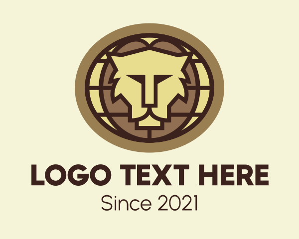 Mane - Lion Head Globe logo design