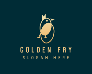 Gradient Golden Bird logo design