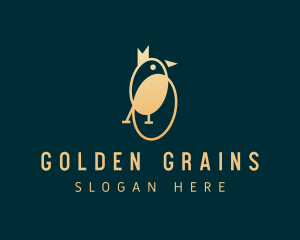 Gradient Golden Bird logo design