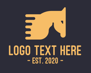 Equestrian - Yellow Fast Horse logo design