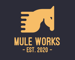 Mule - Yellow Fast Horse logo design