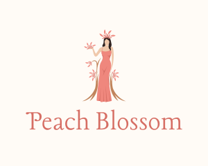 Woman Floral Goddess logo design